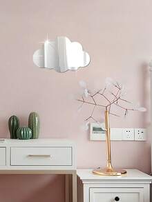 1-Piece Cloud Acrylic Mirror Wall Sticker, 2mm Thick Acrylic Material, Home Decor, Kids Room Decor Mirror, Wall Beautification Art - Silver - View 5