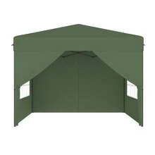 Pop up Pavillon UPF 50+ Wasserdicht 3-stufig Höhenverstellbar Faltbar Gartenpavillon mit Seitenwänden für Garten Terrasse Party Camping - Grün - Übersicht 1