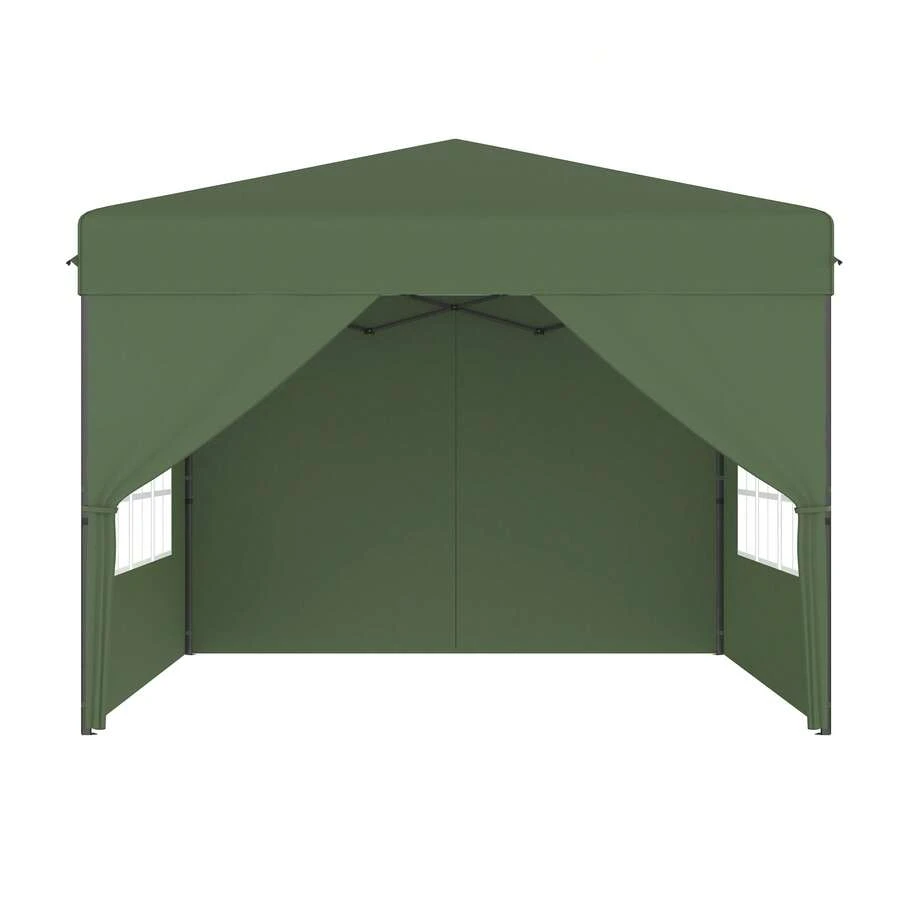 Pop up Pavillon UPF 50+ Wasserdicht 3-stufig Höhenverstellbar Faltbar Gartenpavillon mit Seitenwänden für Garten Terrasse Party Camping - Grün - Übersicht 1
