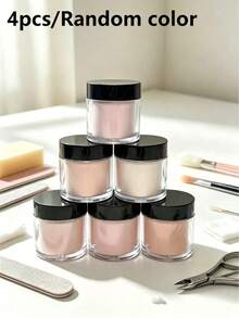 6/4/2/1pc Random Color Romantic Pink Nail Powder - Glitter Carving Crystal Powder For Professional DIY Nail Extension - Shimmer Decoration Art - Multicolor - View 10