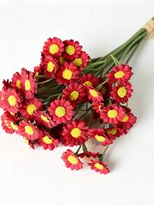 6/12束黃色與白色人造雛菊花束，Ins風洋甘菊與雛菊仿真花束，家居裝飾攝影，適用於餐桌、客廳、情人節、婚禮裝飾、生日禮物、畢業禮物 - 彩色 - 查看 19