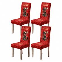 1/2/4/6pcs Printed Positioned Cartoon Chair Covers, Modern Daily Use For Living Room, Bedroom, Dining Room, Suitable For Christmas Chair Covers - Multicolor - View 27