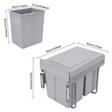 YUNRUX Kitchen Trash Can, 40L Pull-Out Recycling Bin, Non-Slip Kitchen Recycling Trash Can - A - 查看 2
