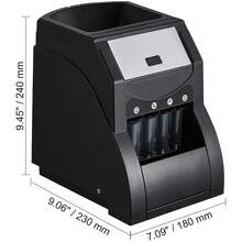USD Coin Sorter, Coin Sorter Machine For USD Coin 1￠ 5￠ 10￠ 25￠, Sorts Up To 230 Coins/Min, Coin Sorter And Wrapper Machine Holds 200 Coins Included 4 Coin Tubes, Black - No LCD Screen - View 10