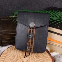 1pc Medieval Viking Style PU Waist Bag, Fantasy Roleplay Accessory, Portable Crossbody Bag, Suitable For LARP, Cosplay Parties And Themed Events,Halloween - A - View 7