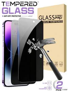 2pcs 14 Pro/14 Pro Max Privacy Anti-Peeping Tempered Glass Screen Protector, Full Screen Anti-Peeping, Shockproof Scratch-Resistant 9H Tempered Glass, Professional Privacy Technology, Easy Installation, Compatible With IPhone18Promax/18Pro/18/17 Pro Max/17 Pro/17 Air/17/16/15/14/13/12/11, Phone Accessories, Suitable For Phone Cases, Essential For Daily Privacy Protection - Black - View 30