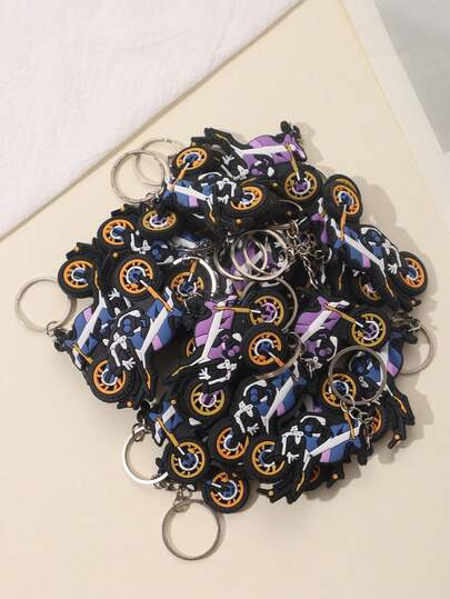 10/1pc Cool Heavy Motorcycle Keychain, Silicone Soft Rubber, Wear-Resistant, Backpack Pendant, Creative Car Key Ring, Men's Motorcycle Style, Christmas Back To School Season Gift