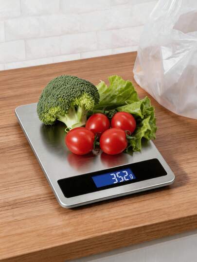 Digital Kitchen Scale 33lb Capacity, 0.1oz Precise Food Scale With Tare Function, 5 Unit Conversion, Stainless Steel Top, Battery Powered