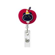 1pc Red Apple & Black Cat Acrylic Retractable Badge Reel, Rotating ID Holder For Doctor & Nurse - Multicolor - View 9