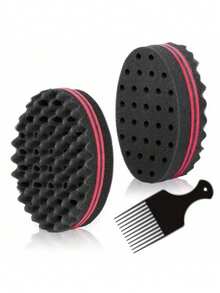 Magic Twist Hair Sponge, Professional Barber Sponge Brush, Styling Tool For African Curly Hair, Spiral Curls, Dreadlocks - C-Blue - View 2