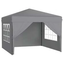 Pop up Pavillon UPF 50+ Wasserdicht 3-stufig Höhenverstellbar Faltbar Gartenpavillon mit Seitenwänden für Garten Terrasse Party Camping - Hellgrau - Übersicht 10