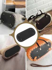 1Pc Oval Bag Bottom With Holes,Inserts Base For Knitted Bag,Handbag&Purse,DIY Bag Bottom Pad Sewing Accessories,DIY Crafts Wallet Making,Easy To Use - Multicolor - View 8