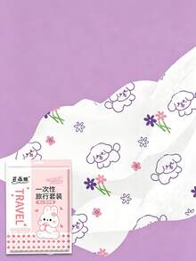 一次性加寬加厚 4 件套床上用品，適用酒店住宿，一次性床單與枕套，旅行必需品 - 彩色 - 查看 4