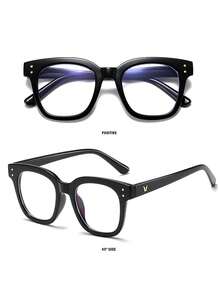 Blue-Light Blocking Glasses: Featuring Retro, High-Definition Lenses, These Are Suitable For Daily Wear And Gaming By Both Men And Women. Designed To Fit Smaller Face Shapes, They Effectively Relieve Eye Strain Caused By Prolonged Viewing Of Computer - View 10