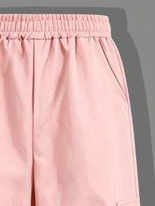1pc Minimalist Casual Cargo Pants, New Comfortable Bottoms For Girls - Pink - View 5
