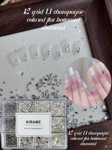 KIRAME 2800顆白色平底圓形水鑽，高品質超亮美甲水晶套組，含1件點花工具，1-5mm亮面美甲水晶，適用DIY居家美甲、美甲沙龍、美甲用品、萬聖節美甲、節日禮物 - 白色 - 查看 4