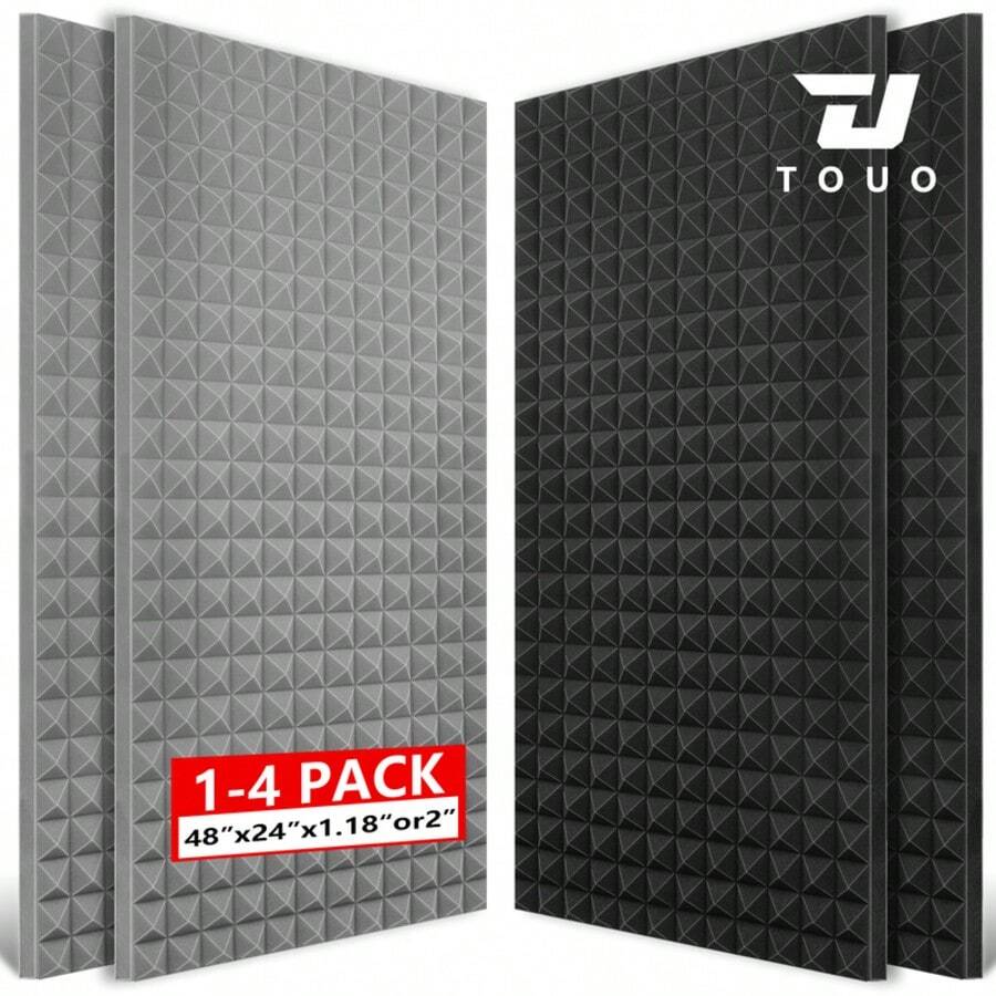Tấm xốp tiêu âm thiết kế hình kim tự tháp TOUO 1-4 gói 47.2"X23.6" ốp tường cách âm cho KTV và phòng khách - TOUO - Xem 1