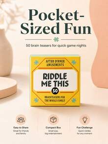 GENAI 50pcs/Set Mini Desktop Party Card Game, Interactive Fast Thinking Word Challenge Game Cards, Portable Paper Family Entertainment Activity Game, Suitable For After-Dinner Party Game Night, Indoor Friends Family Group Interactive Game - Multicolor - View 6