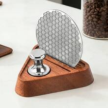 51/53/58mm Puck Screen & Wooden Base Set With Magnetic, Stainless Steel Espresso Puck Screen, Reusable Filter For Espresso Portafilter Filter Basket - Multicolor - View 1