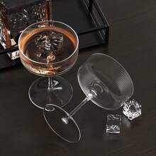 1/2/4/6/12pcs Ribbed Vintage Decorative Martini, Champagne And Cocktail Glasses, 8oz Rippled Cups, Indoor And Outdoor Gifts, Suitable For Weddings, Birthdays And Other Large Parties - View 6