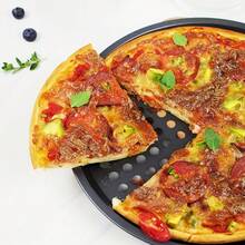 Perforated Non-Stick Pizza Baking Set – 4-Piece Kit With 11-Inch Pans & Cooling Rack For Even Baking And Quick Cooling - Black - View 9