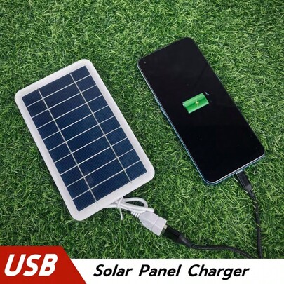 لوح شمسي محمول، لوح أحادي البلورة عالي الكفاءة 2 واط شحن سريع USB، ومقاوم للغبار، متوافق مع الهواتف المحمولة / بنوك الطاقة / كاميرات الحركة، إمداد طاقة طارئ خارجي لعيد الهالوين وعيد الميلاد / هدية رائعة