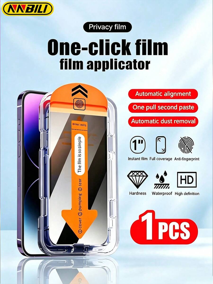 Pelindung Layar Kaca Privasi Satu Bagian NNBILI untuk Smartphone, Kompatibel dengan Pelindung Layar Ponsel 12/12 Pro/12 Pro Max/11, Casing Pelindung 11 Pro/11 Pro Max/X/XR/XS Max, Pelindung Layar 18/18 Pro/18 Pro Max/17/17 Pro/17 Air/17 Pro Max/16/16 Plus/16 Pro/16 Pro Max/15 Plus/15 Pro Max/15 Pro/15/14 Pro Max/14 Plus/14 Pro/13 Pro/13 Pro Max, Cocok untuk Penggunaan Sehari-hari, Kantor, dan Rumah.