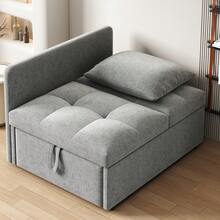 Upholstered Bed, 3-In-1 Sofa Bed, Multifunctional Sofa Bed, Linen Fabric Sofa With Adjustable Backrest, Daybed For Small Spaces - Grey - View 6
