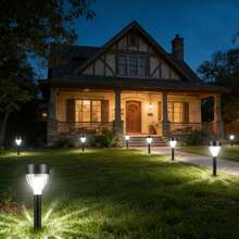 20/10-Piece Solar Wall Light Outdoor Waterproof Garden Lighting With Night Automatic Sensing, Suitable For Corridors, Fences, Gardens, Terraces, And Winter Thanksgiving Christmas Party Holiday Decorations,200mah - 白光 - 查看 6