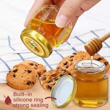 48-Piece Mini Honey Jar Party Gift Set, 1.5-Ounce Small Hexagonal Glass Honey Jars, Comes With Spoons, Lids, Cute Stickers, Bee Decorations, Gift Bags, And Twine, Suitable For Baby Parties, Weddings, And Birthday Parties. - 1.5 Oz Hexagon - 96 Set With Labels - View 4