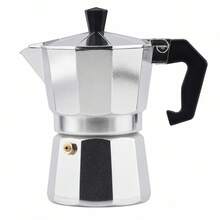 15cm Coffee Aluminum Moka Pot, Classic Espresso Maker For 3 Cups, Portable Stovetop Coffee Machine, Kitchenware - Coffee Brown - View 4