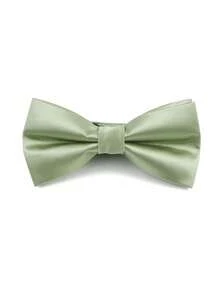 Elegant Sage Green Formal Bow Tie, Smooth Satin Suit Accessory, Suitable For Suits, Tuxedos, Holiday Parties And Special Occasions - Green - View 4