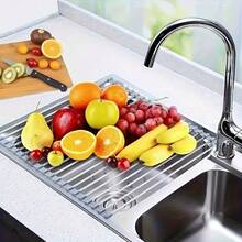Rak Pengeringan Wastafel Stainless Steel yang Dapat Diperluas, Rak Penyimpanan Dapur Multifungsi, Cocok untuk Semua Ukuran Wastafel, Pas Menempel di Tepi Wastafel Tanpa Goyang, Anti Karat, Daya Tampung Beban Kuat, Anti Selip dan Tahan Aus, Muat di Lemari Sempit, Tidak Memakan Ruang Meja Dapur, Cocok untuk Wastafel Stainless Steel Dapur, Wastafel Sederhana, Dapur Belakang Restoran, Wastafel Cuci Pakaian di Balkon - MultiWarna - View 4