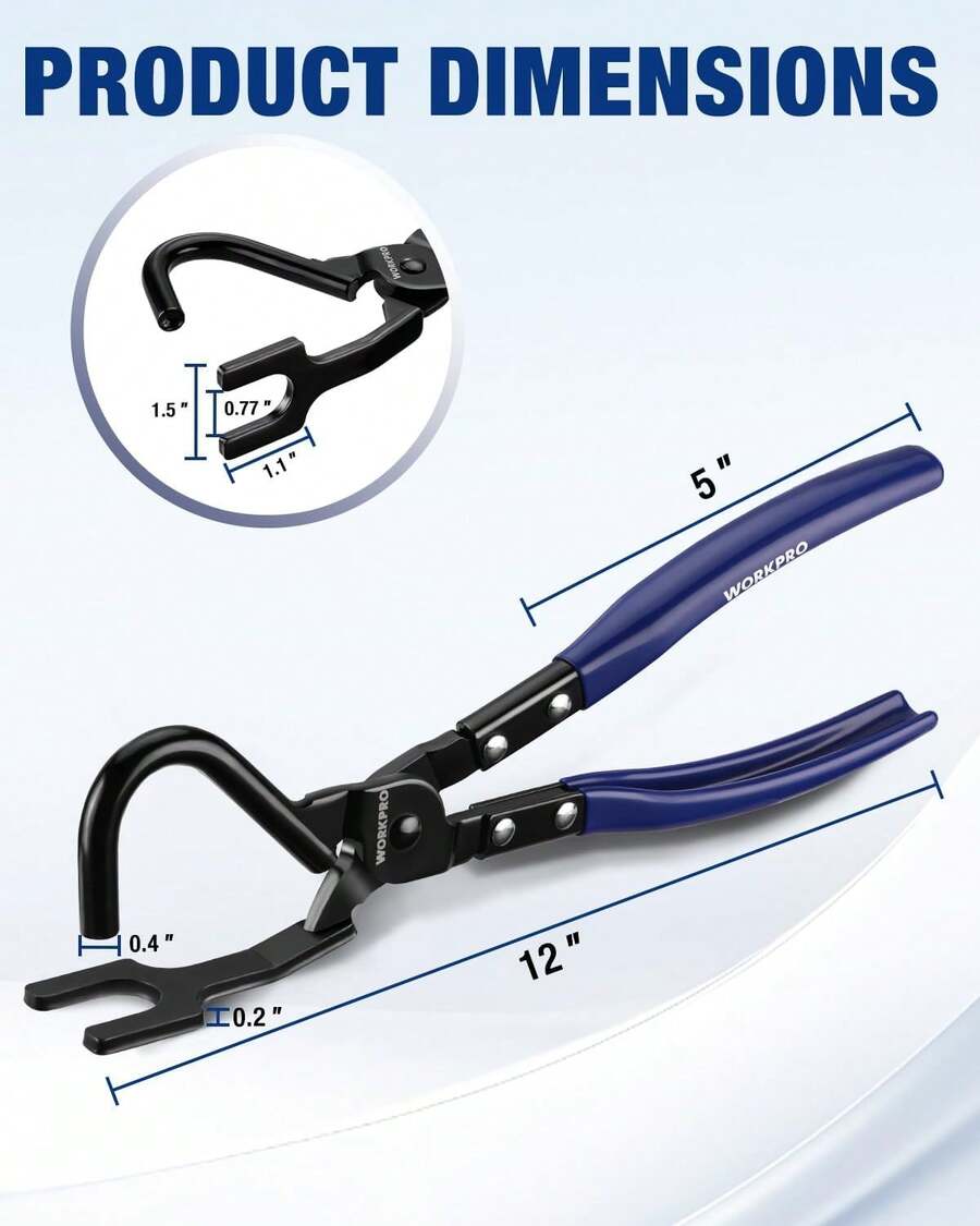 WORKPRO Exhaust Hanger Removal Tool, Heavy-Duty Exhaust Hanger Pliers | Non-Slip Grip, For Rubber Exhaust Hangers Muffler Hanger, Compatible With - ColorA - View 1