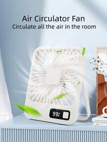 1PC 5-Speed 180° Foldable Desk Fan, Desktop & Hanging Dual Use, Quiet USB Rechargeable, Multi-Angle Airflow For Home, Office & Outdoor - 彩色 - 查看 6