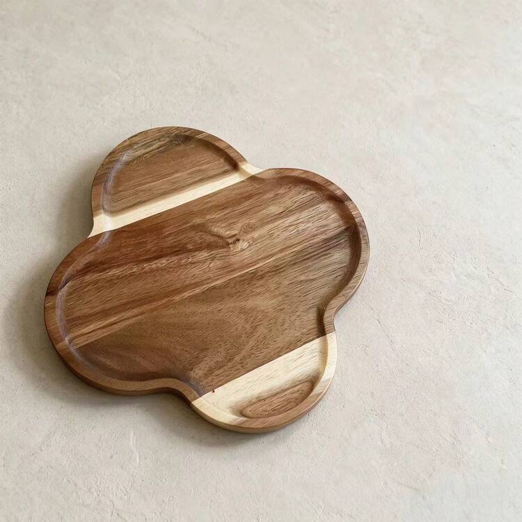 Floral Wooden Coaster Tray, Creative Minimalist Home Desktop Cup Mat, Office Coffee Cup Coaster - Multicolor - View 4