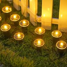 Lampu Jalan Tancap Tenaga Surya 10/20 LED Baru, 8 Mode Pencahayaan, Lampu Lanskap Luar Ruangan Pintar, Mudah Dipasang, Dirancang untuk Penggunaan Luar Ruangan, Lampu Jalan Kecil Datar, Lampu Penunjuk Taman untuk Halaman Rumput, Jalan Setapak, Perkemahan, Lanskap, Dekorasi Musim Panas & Natal - hitam - View 8