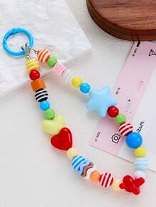 New Cartoon Hand-Painted Beaded Phone Chain, Dopamine Girly DIY Bag & Key Charms - Multicolor - View 12