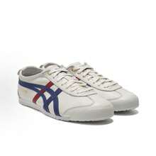 Asics Authentic Onitsuka Tiger Mexico 66 Leather Sneakers - White/Blue/Red Classic Low-Top | Premium Japanese Heritage Footwear | Slim-Profile Lightweight Trainers - 白藍金 - 查看 3