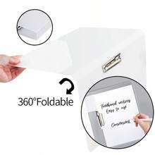 HUAJIE A4 PP Transparent Clip Folder, Optional Single Clip & Double Clip Design, Paper Organizer For Sheet Music, Exam Papers & Contracts, Back To School Stationery - Single Piece - View 6