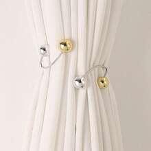 1pc Modern Minimalist Alloy Curtain Tieback, No-Drill Curtain Holder, Window Decor Curtain Tie - Multicolor - View 4