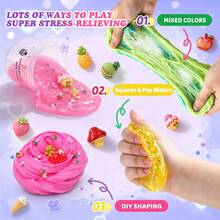6/9/12pcs 4-Texture Slime Set, Crystal/Butter/Cloud/Regular Slime, Colorful DIY Slime Kit With Multiple Accessories, Soft Stretchable Non-Sticky Sensory Toy, Creative Activity Gift, Suitable For Ages 3+ - Multicolor - View 3