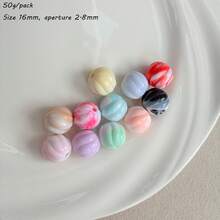 25pcs Acrylic 16mm Pumpkin Beads With Dual Color Gradient, DIY Handmade Bead String Mobile Phone Chain Pendant Material Jewelry Loose Beads - Multicolor - View 20