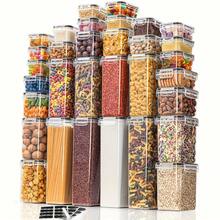 32-Piece Airtight Kitchen Storage Set: Stackable Plastic Canisters For Cereal, Pasta, Flour & Sugar – Includes Reusable Labels & Fine-Tip Marker For Custom Organization - View 1