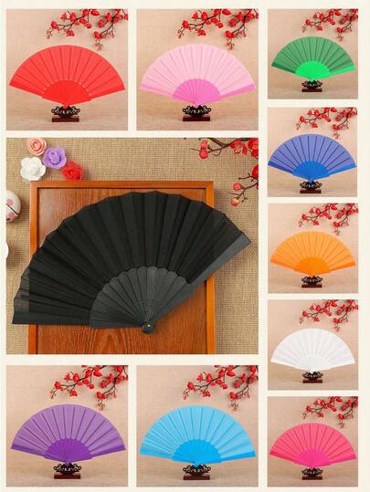 1pc Women's Folding Hand Fan, Vintage Fabric Fan - Carnival Fan, Chinese Kung Fu Tai Chi Festival Dance Decorative Handheld Fan, Christmas Gift/Birthday Gift, Elegant Lightweight Kung Fu/Tai Chi Fan - Professional Folding Design, Classic Sound Effect, Traditional Chinese Style (Due To The Fragile Material Of The Fan, There May Be Defects. The Fan Is 23cm Long, Please Note Before Purchasing.)