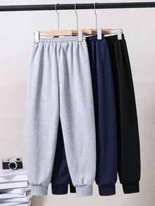 Tween Boy Drawstring Waist Letter Graphic Casual Daily Travel Sports Long Pants - Multicolor - View 2