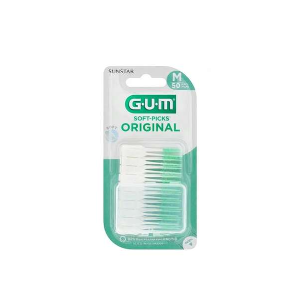 Gum Soft-Picks Original Periuță interdentală M X50 - de unică folosință, cu peri din cauciuc moale