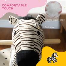 Zebra-Shaped Children's Rocking Horse With , Suitable For Children Aged 2-4, Black - Black - View 9