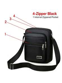 Unisex Oxford Fabric Square Bag, Large Capacity, Multi-Layer Waterproof, Crossbody Shoulder Bag, Adjustable Strap, Canvas Portable Business Small Bag - Multicolor - View 8