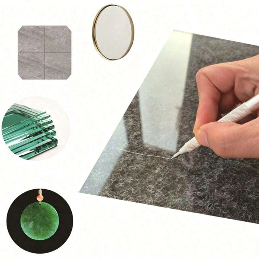 1pc Scribing Pen + 5pcs Replacement Tips Strong Magnetic Tungsten Steel Scribing Pen Suitable For Ceramic, Tile, Glass, Etc. - A - View 1